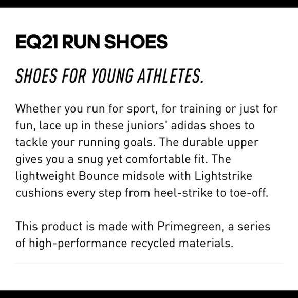 ☎️ SOLD ☎️ adidas New! EQ21 J Running Sneaks - Picture 2 of 3
